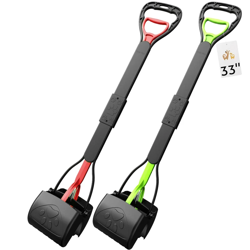 TIMINGILA - Lot de 2 ramasse-crottes chien 33 pouces, manche XL sans contact