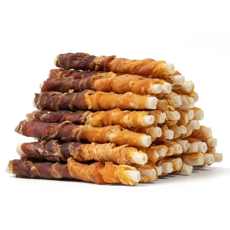 MON2SUN Friandises pour Chien 5 Pouces Double Saveur Poulet et Canard – 40 Unités