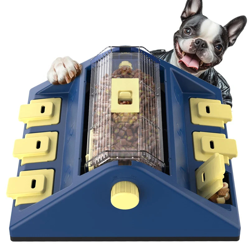 KADTC – Jeu de Puzzle pour Chien à Deux Niveaux, Grand Modèle, Distribution Lente et Interaction par Patte