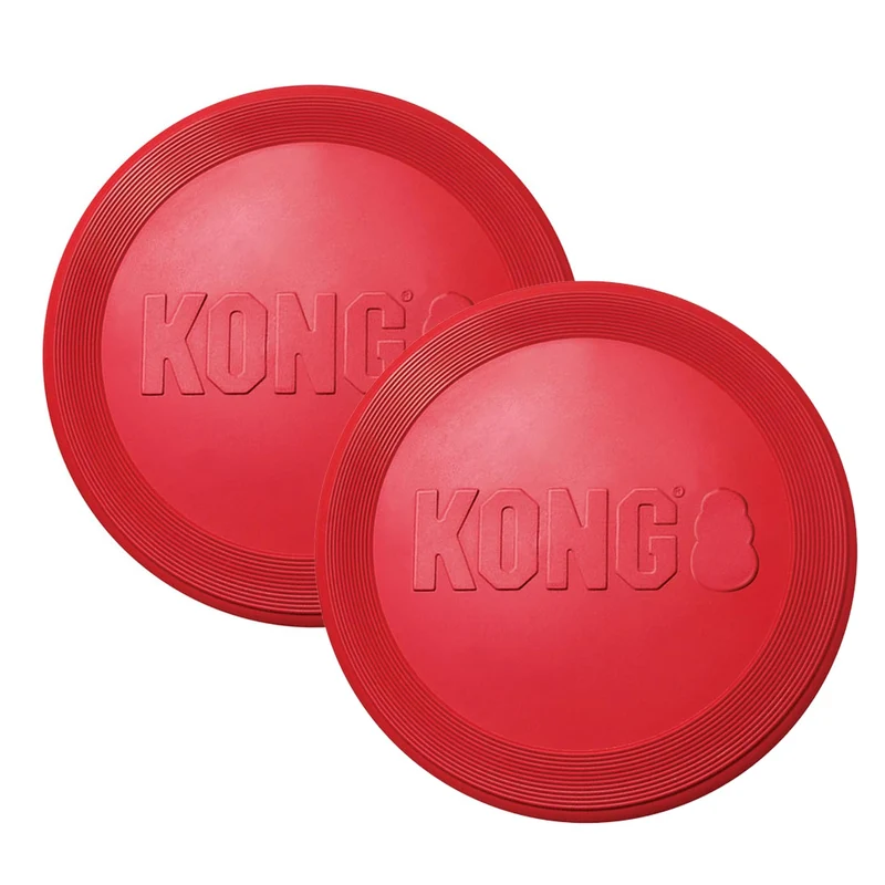 KONG Flyer – Disque en Caoutchouc pour Chien (Grand) – Pack de 2