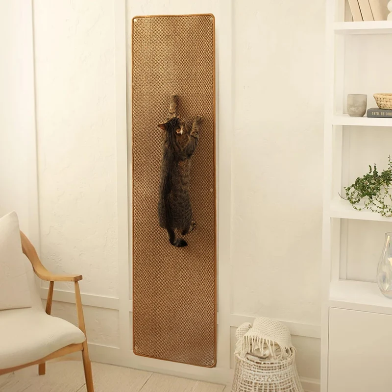 SANDPEAK Tapis mur pour chats — Tapis d’escalade 67 po x 17,5 po avec clous fixés
