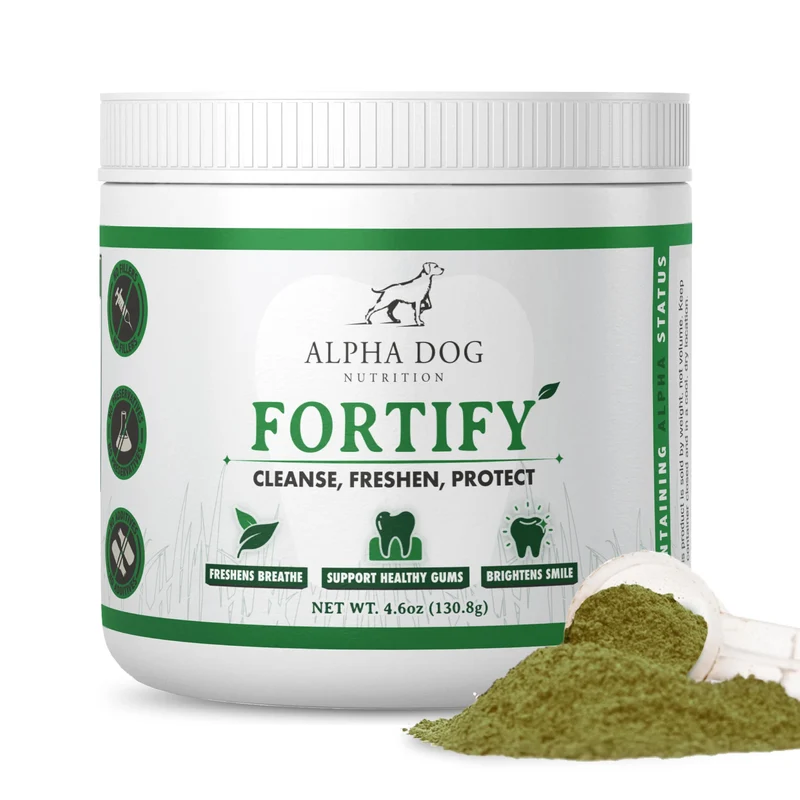 Alpha Dog Nutrition Poudre Dentaire pour Chiens – Nettoyage Plaque et Haleine Fraîche