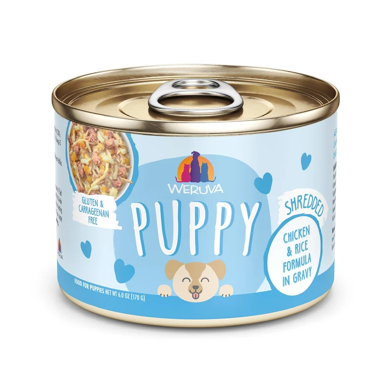 Weruva Puppy – Poulet et Riz en Sauce, Boîtes 6oz, Pack de 8