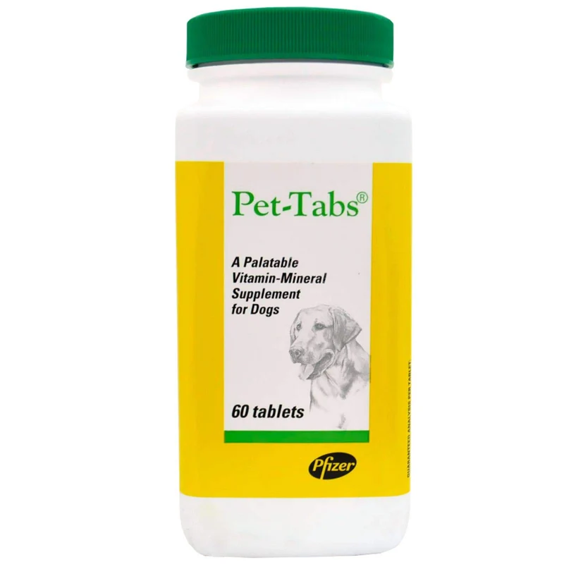 Virbac Pet Tabs Formule Originale – Complément Vitaminé pour Chiens, 60 comprimés à mâcher