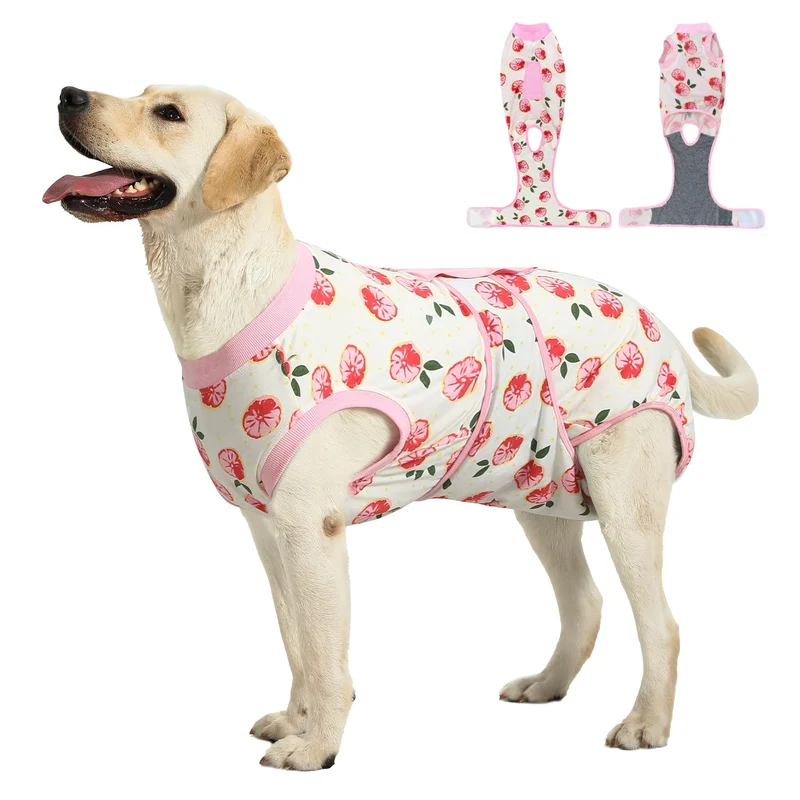 OPAW - Combinaison de récupération rose pour chiens et chats (Taille M) – sans cône, après chirurgie