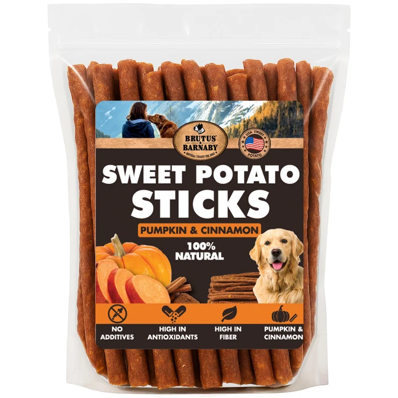 BRUTUS & BARNABY – Friandises pour chien à patate douce américaine, sans céréales, cannelle et potiron