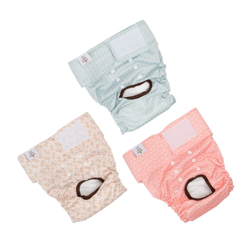 CuteBone Couches féminines lavables pour chien – Petit/Moyen/Grand, Lot de 3, pour chienne en chaleur
