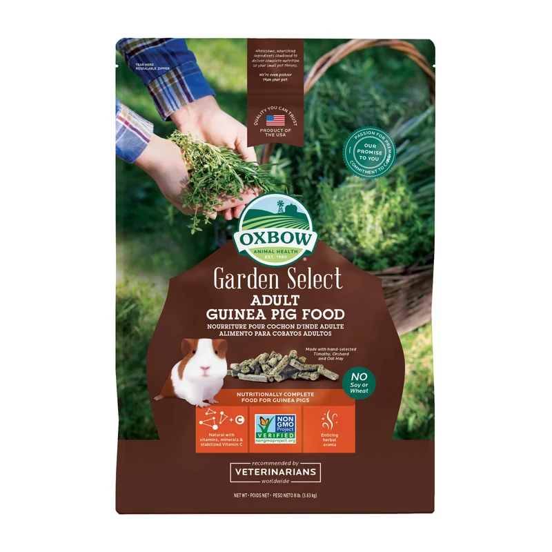 Oxbow Garden Select Alimentation Cochon d'Inde Adulte - Foin Timothy, Non-OGM, Vitamine C, Fabriqué aux États-Unis, 3,6 kg