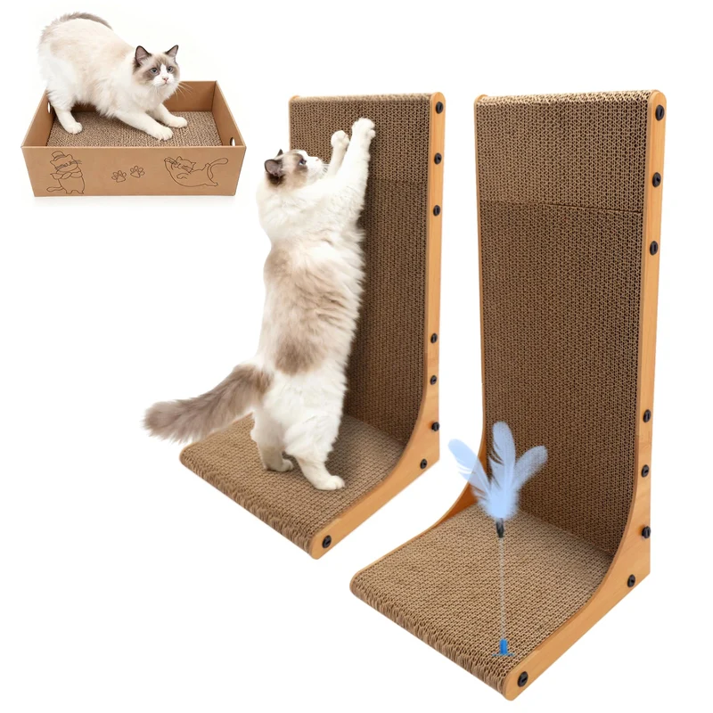 Goosheep Poste de Griffage 3-en-1 pour Chats d'intérieur - Lot de 2