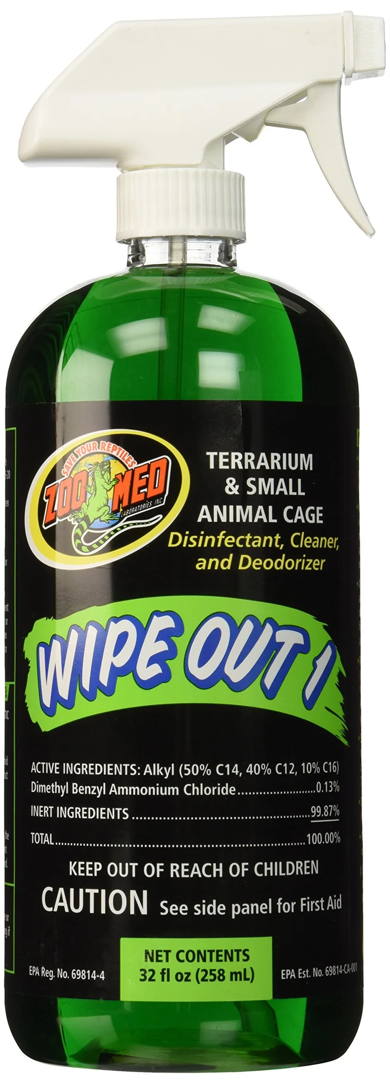 Zoo Med Wipe Out 1 Désinfectant – 32 oz (946 ml) pour Terrariums et Cages