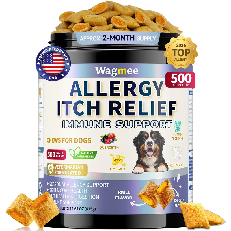 Bouchées Wagmee Allergie Chien – Soulagement démangeaisons et peau (500 bouchées)