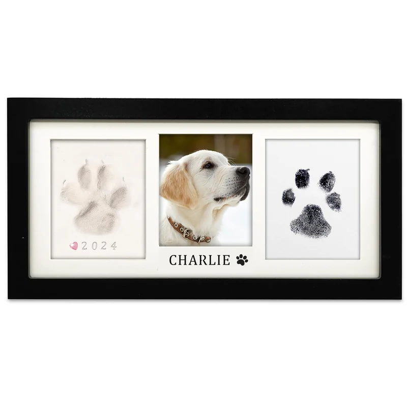 MYPAWLETS Cadre Empreinte Patte – Kit Pâte Douce et Tampon Sans Contact, Cadeau DIY pour Animaux