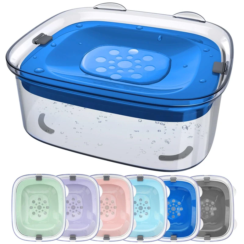 AONKEY Gamelle d’eau pour chien 3L sans débordement – Navy Blue