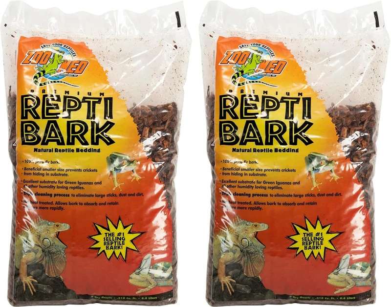 Zoo Med Substrat Écorce de Pin pour Reptiles – Lot de 2, Naturel, Absorbant et Réutilisable
