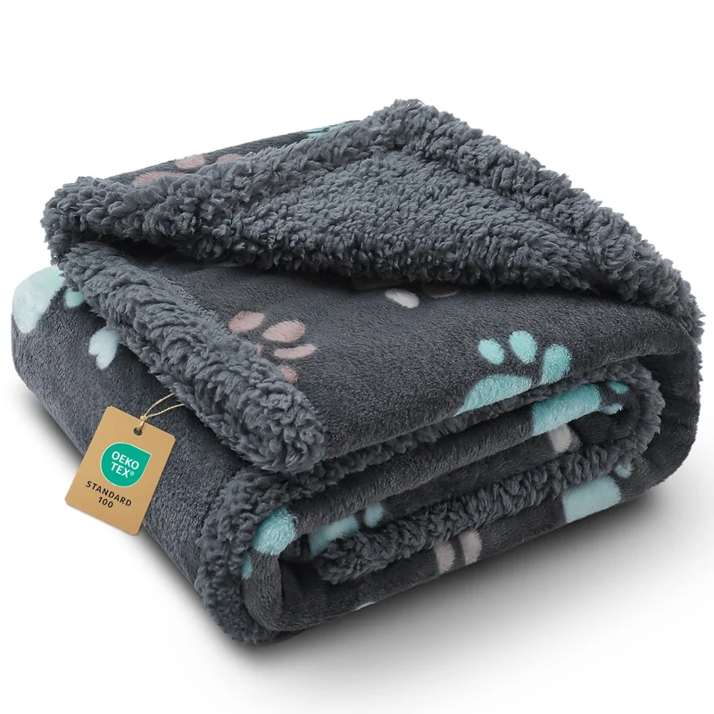Luciphia Couverture Imperméable pour Animaux – 57 x 40 pouces, Gris, Réversible