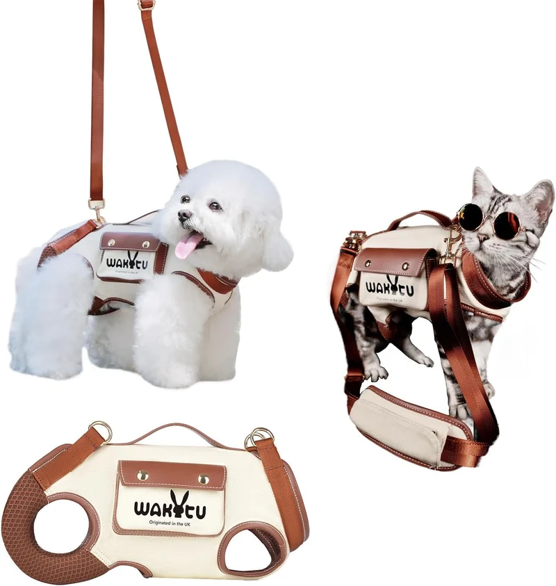 Harnais de levage Wakytu pour chien – VES, ajustable avec poche friandises (4–8 lb)