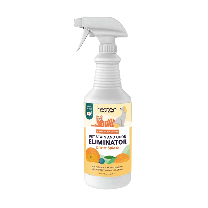 Hepper Avancé Bio-Enzymatique – Éliminateur d’odeurs et taches pour chiens et chats – Spray 946 ml – Citrus Splash