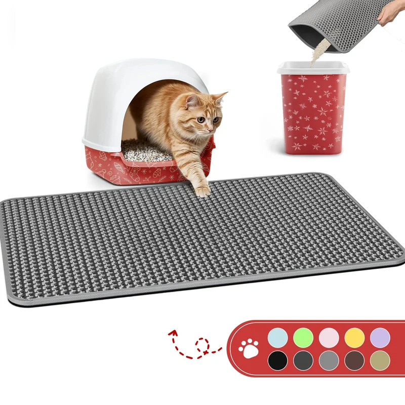 Powools Tapis Litière pour Chat – Grand 23.2'' x 29.1'', Étanche, Antidérapant, Facile à Nettoyer