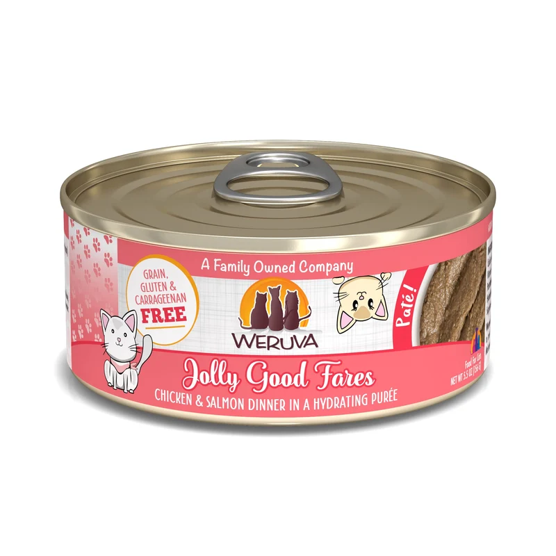 Weruva Pâté Humide Jolly Good Fares au Poulet et Saumon – 5,5 oz, Lot de 8