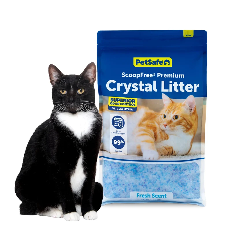 PetSafe ScoopFree Premium Cristaux pour Litière de Chats — Silice Ultra‑Absorbante, Contrôle d'Odeur, Sans Grumeaux, Sac de 3,6 kg