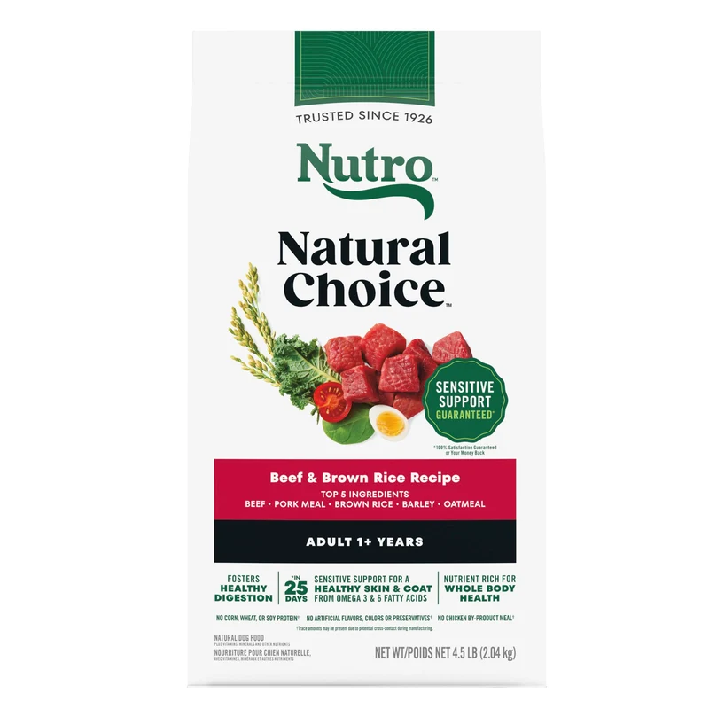 Nutro Natural Choice : Nourriture sèche pour chien adulte – Boeuf et riz brun, 4,5 lb