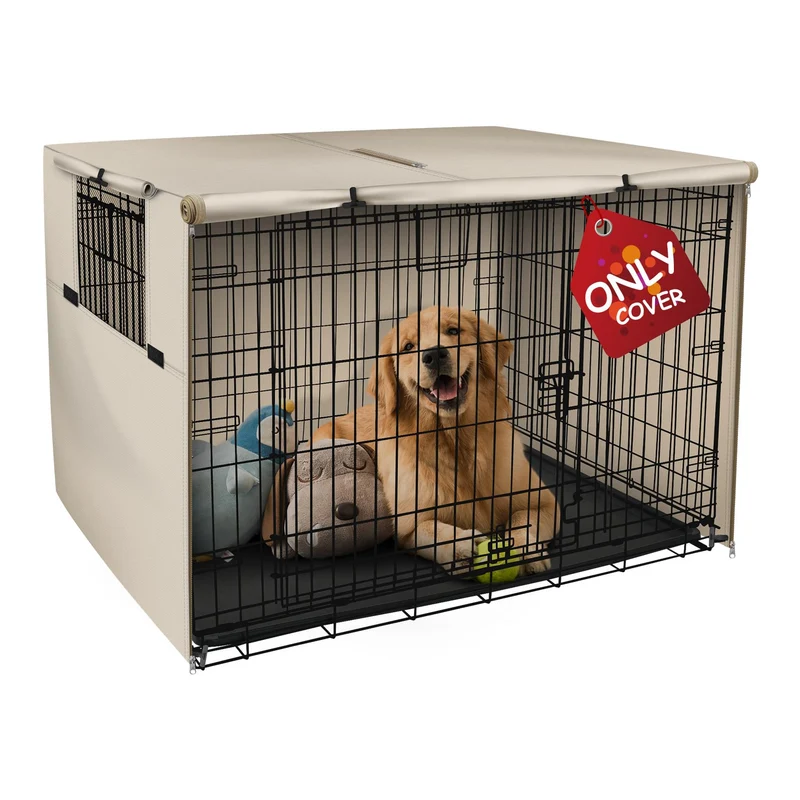 Explore Land - Housse universelle 24 pouces pour caisse de chien, polyester robuste, beige clair