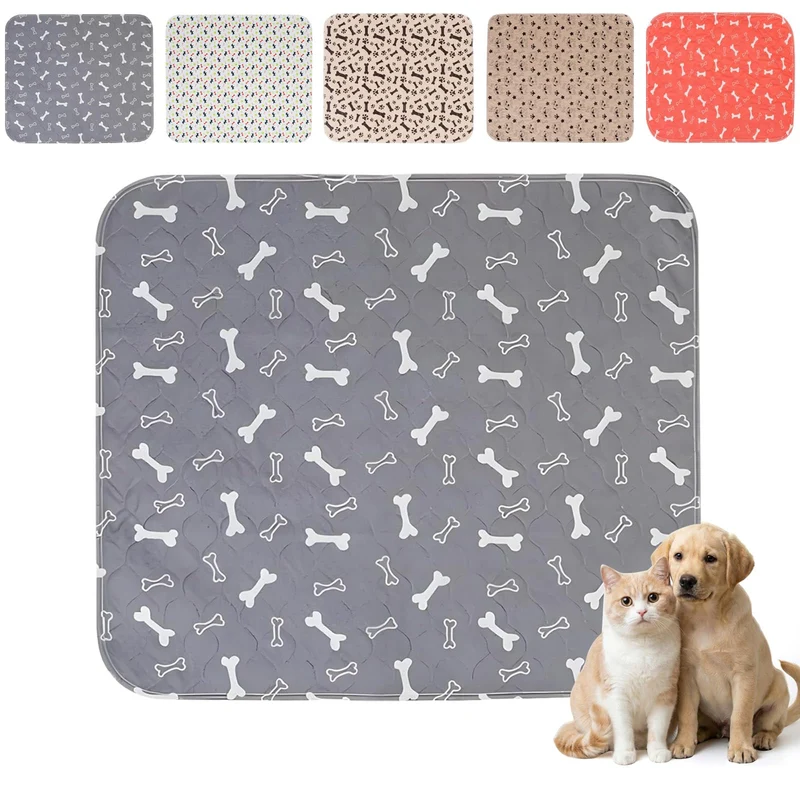 Comasua Tapis Chiot Phéromones — Alèses Lavables et Réutilisables, Imperméables et Anti-Fuite, Base Antiderapante (Gris, M)