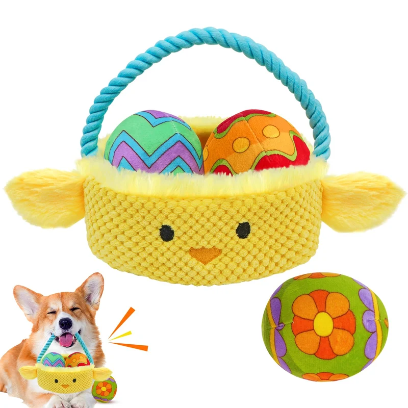 Jouets Lepawit de Pâques pour Chiens — Puzzle Interactif, Siffleurs et Corde Dentition