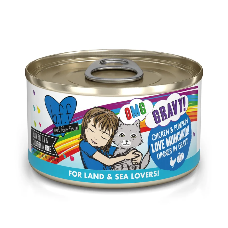 Weruva B.F.F. OMG – Ami Félin avec Poulet et Potiron en Sauce, Pack 12×2,8 oz