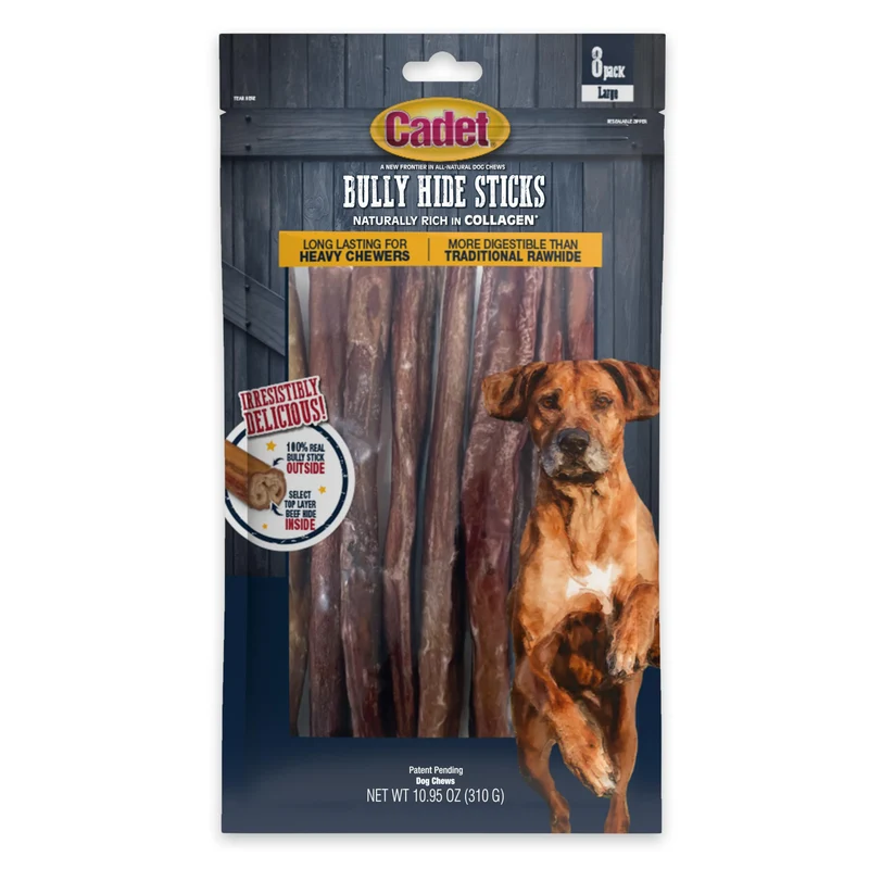 Cadet Bâtonnets Peau de Boeuf pour Grands Chiens – Naturels, Protéines Élevées, Longue Durée