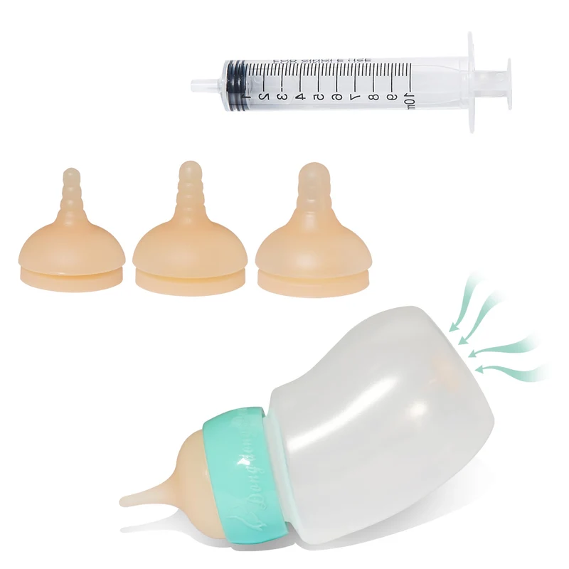 Doggiema Biberons Chiots – Tétines Silicone et Séringues (150 ml) – Dongdong Pet