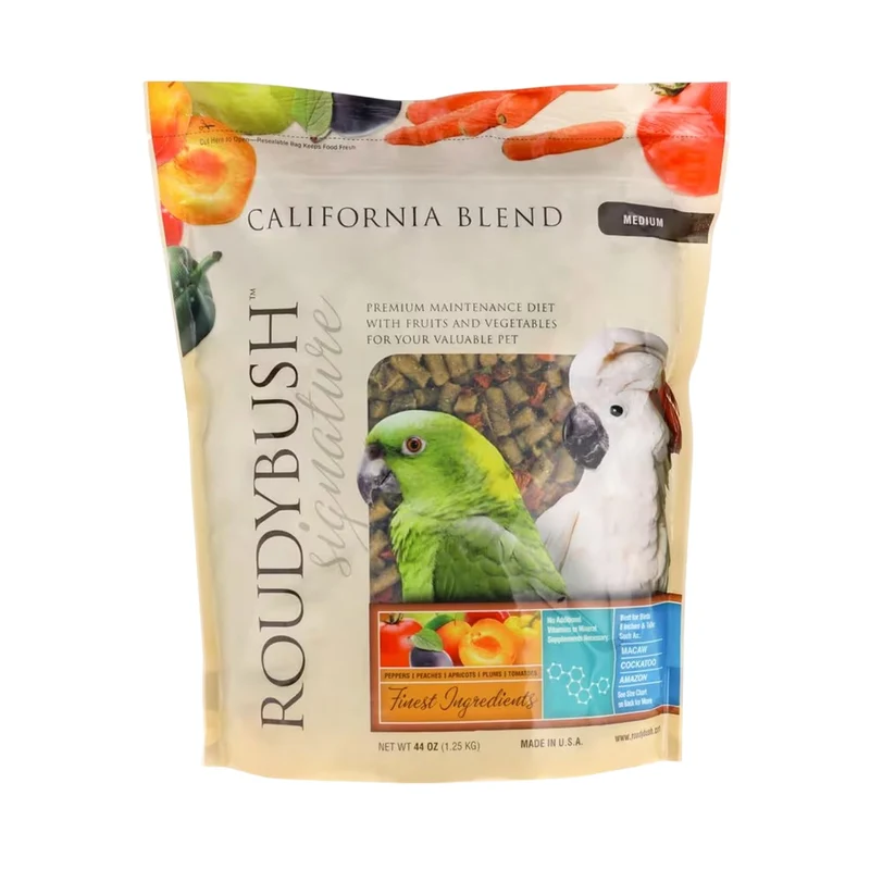 RoudyBush California Blend Pellets pour Oiseaux – Mélange équilibré avec fruits et légumes (44 oz, taille moyenne)