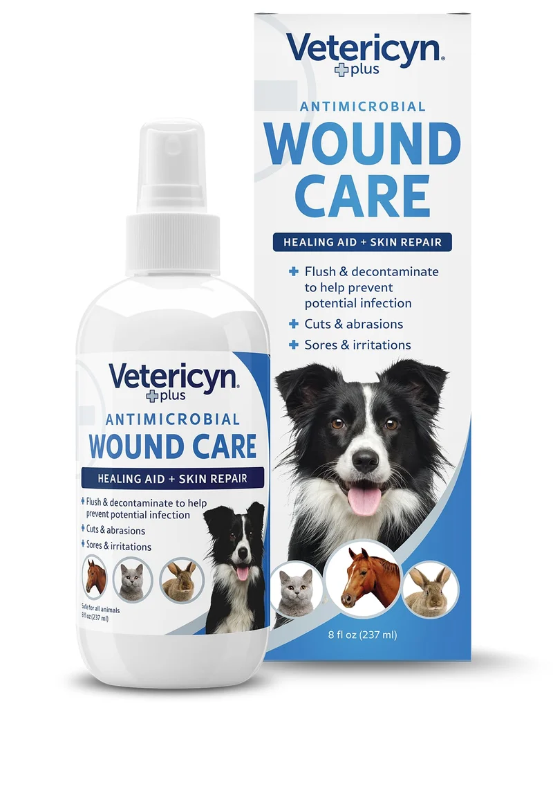 Vetericyn Plus Spray Soin des Plaies pour Chiens – Soin de la Peau et Hydratation, Sans Antibiotiques, 8 oz