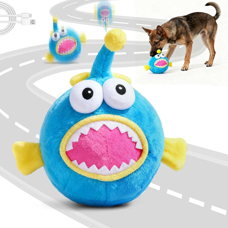 Jouet pour chien interactif Hanarook Lanternfish – Mouvement autonome, musique et rebond