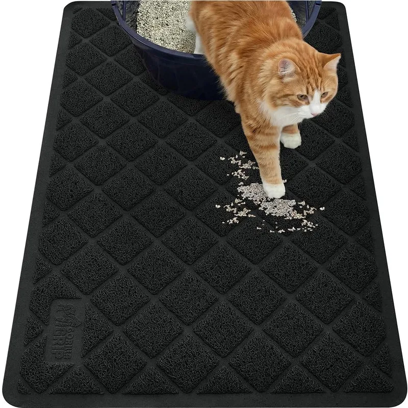 GORILLA GRIP Tapis de Litière pour Chat 35x23 cm – Capture litière, anti-dérapant et imperméable