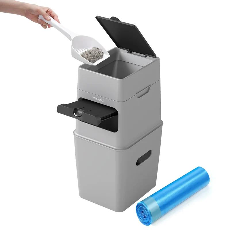 Neakasa PooGuard – Poubelle d’élimination pour litière 9,2 L, contrôle des odeurs et ouverture large