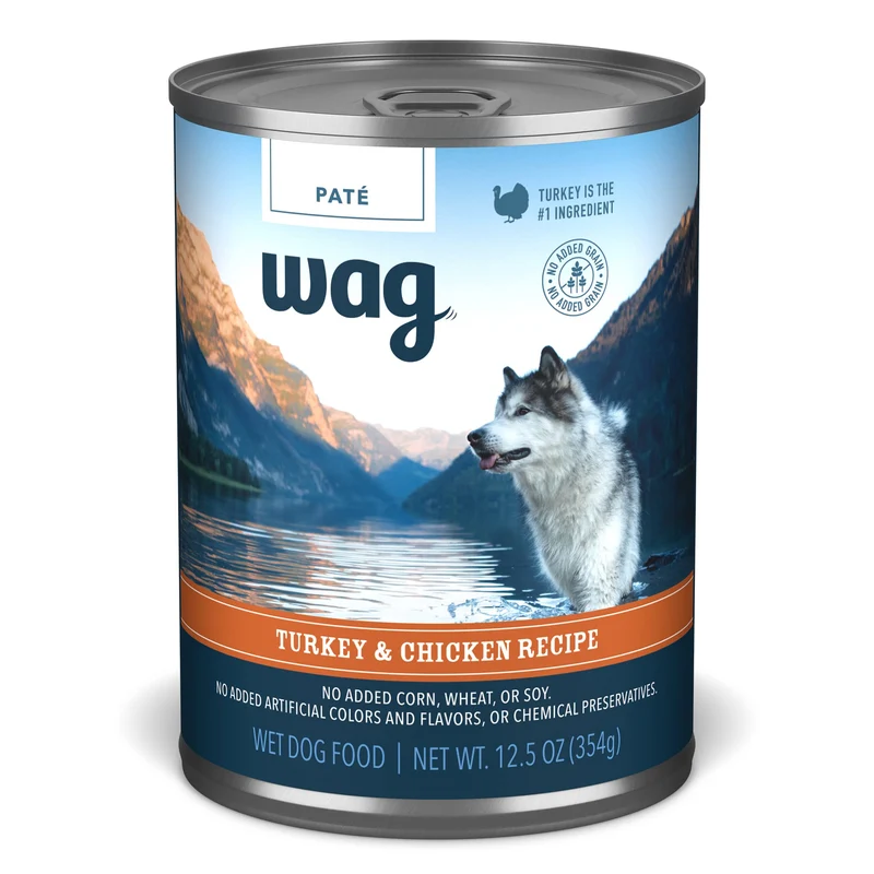 WAG Pâté pour chien – Dinde & Poulet, 12,5 oz, Pack de 12