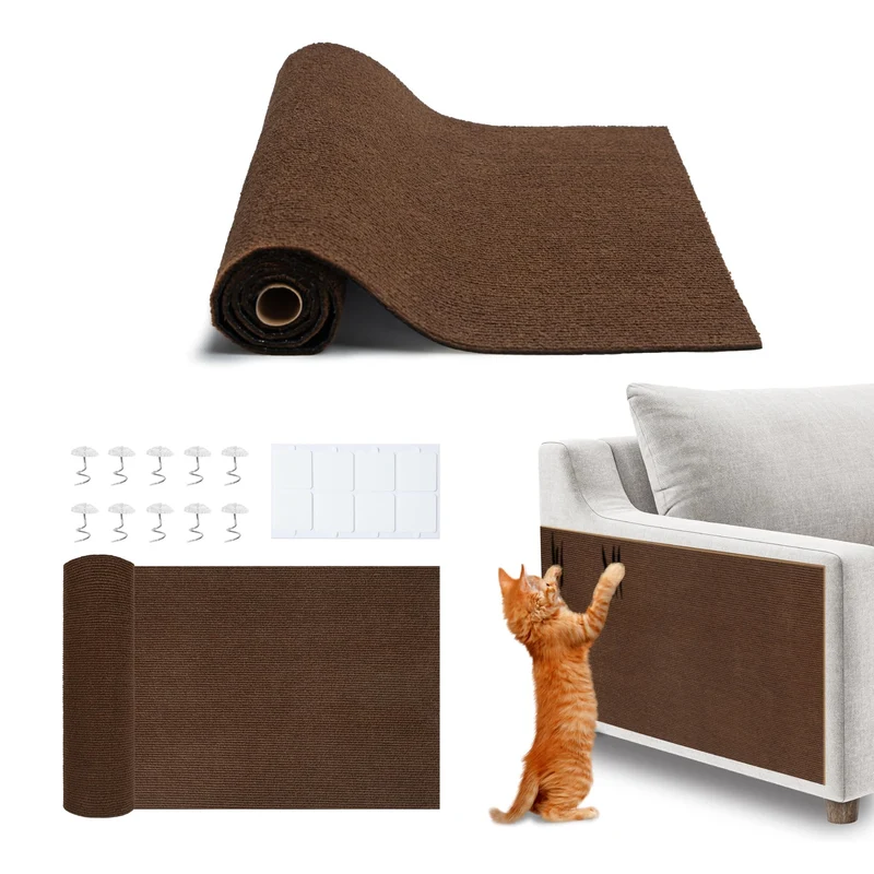 Best Pet Supplies Catify Grattoir Chat — Tapis Grattoir Autocollant, Protection Meubles, Durable Brun 78.7 x 15.8 cm