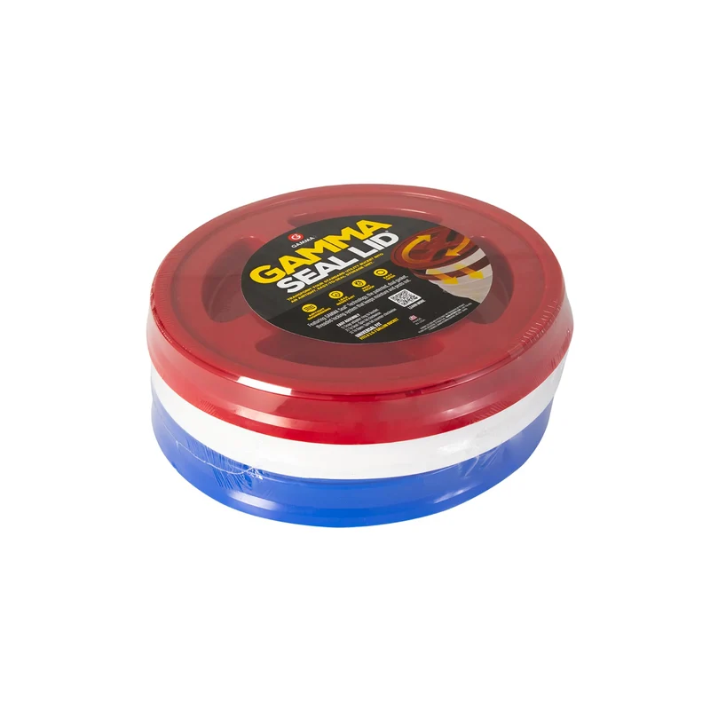 Gamma Seal Lid 3-pack – Couvercles Hermétiques pour Seaux de 3,5 à 7 Galons – Rouge, Blanc et Bleu – Fabriqué aux États‑Unis | Gamma2