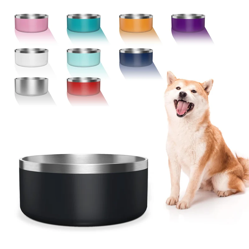 Bol pour chien WENBOKMIN en inox 304 – 40oz, anti-glisse, anti-renversement, lave-vaisselle, noir