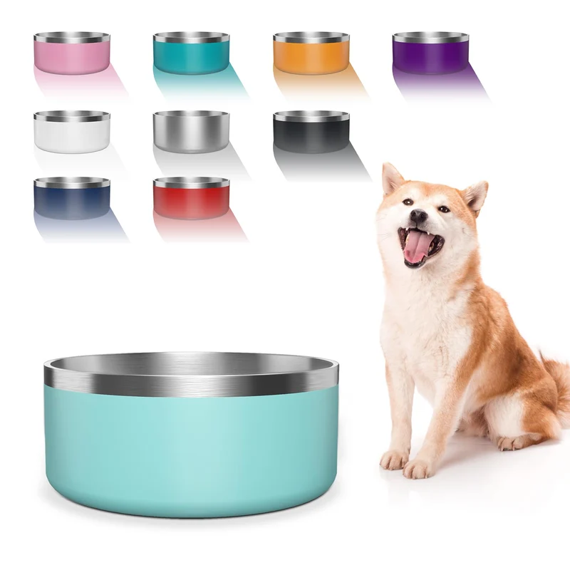 WENBOKMIN Bol pour chien en inox 304 – antidérapant, fond plat, environ 1,2 L, vert menthe