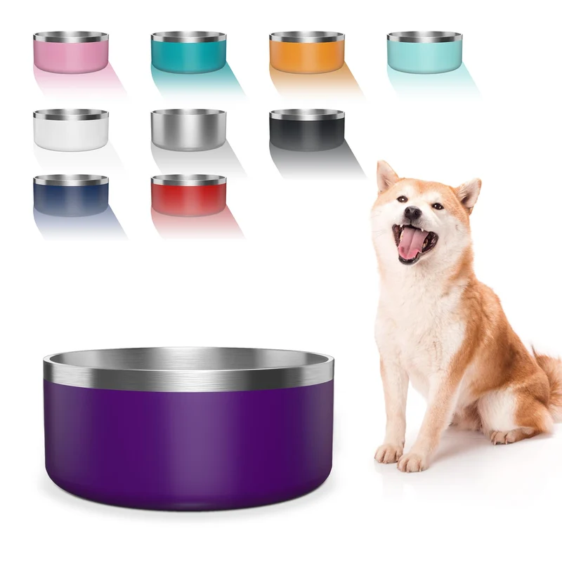 WENBOKMIN Bol Chien en Inox 64oz Violet, Anti-Glisse, Lave-Vaisselle