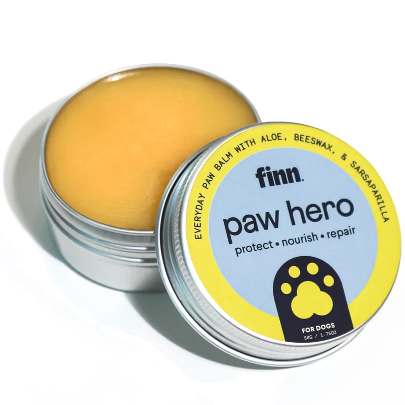 Finn Paw Hero Baume Naturel pour Pattes de Chien | Protection Hivernale Contre Neige, Sel et Glace | Hydratation et Réparation | Lick-Safe - 1,75 oz