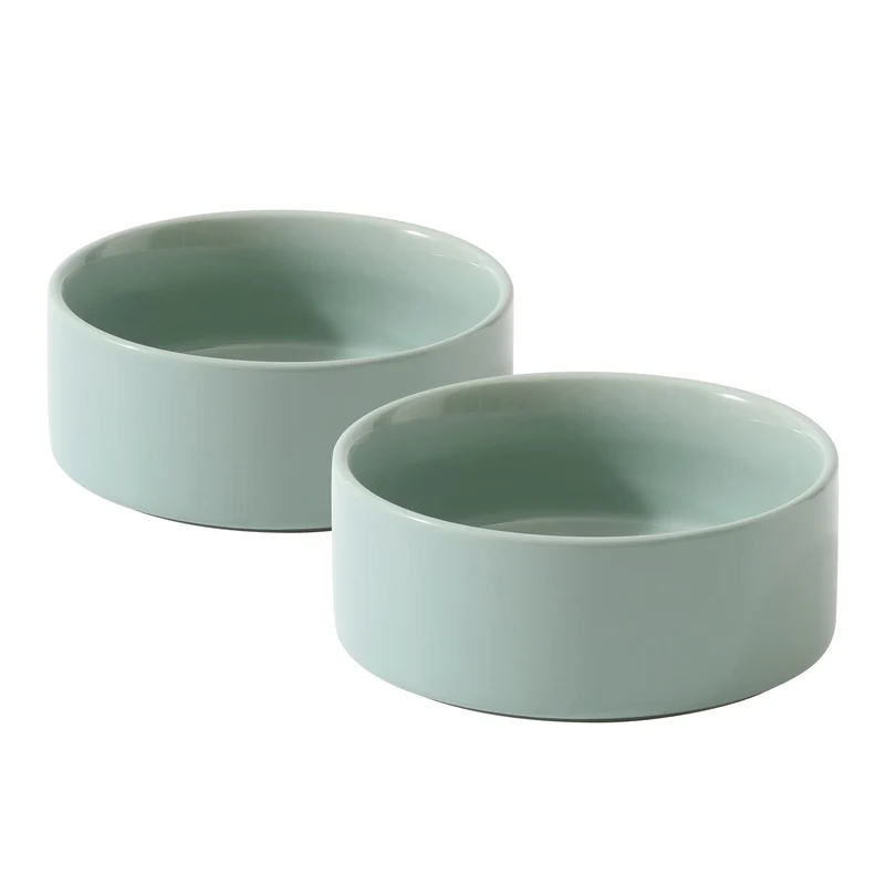 Havniva Gamelles en Céramique pour Chiens – Ensemble 2 Pièces Vert Clair (6 pouces)