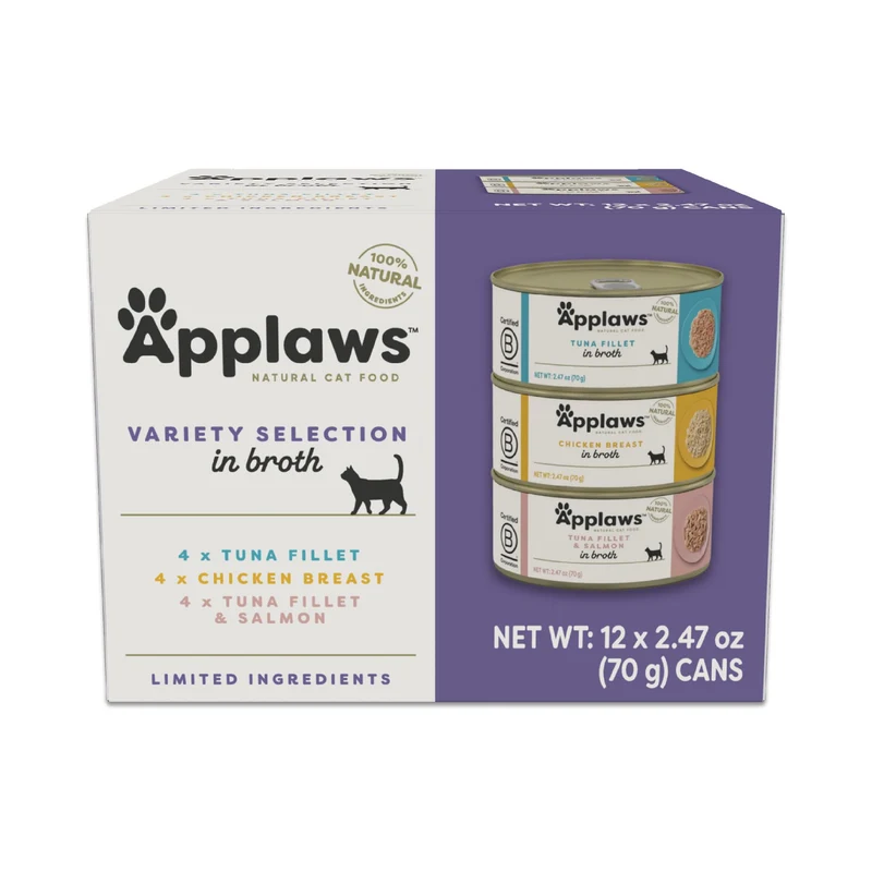 Applaws Nourriture humide naturelle pour chat – Pack 12 x 2,47 oz