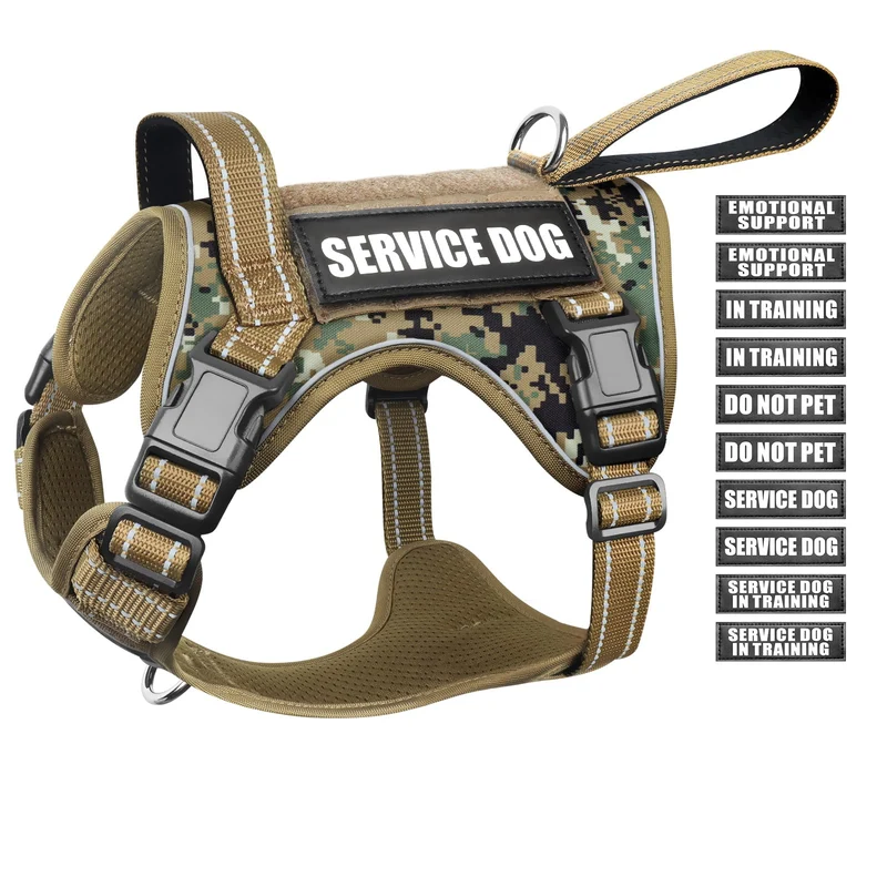 WINSEE Harnais Tactique pour Chien — Sans Tirage, Poignée et MOLLE, 4 Tailles, 4 Couleurs