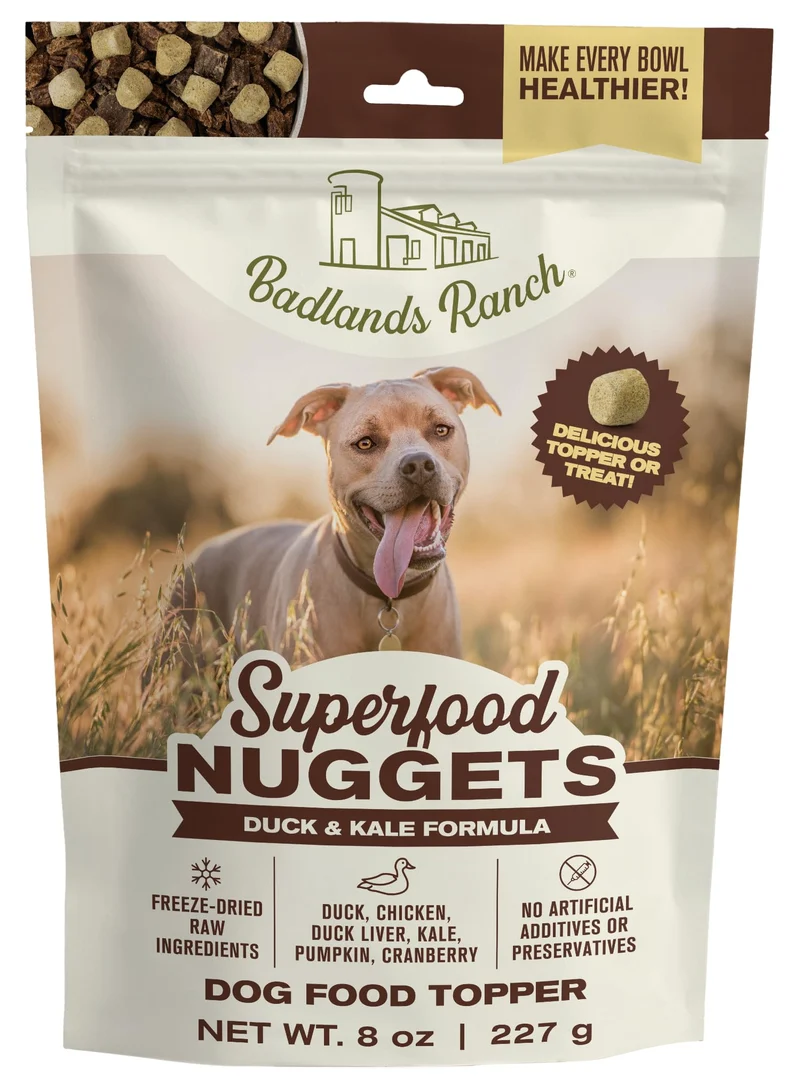 BADLANDS RANCH Bouchées Lyophilisées Superfood – Canard et Kale, 227 g