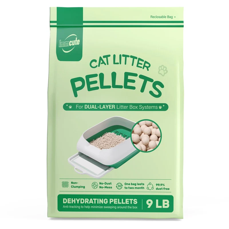 IMMCUTE – Granulés de litière 9 lb pour systèmes à double couche, Zeolite et contrôle durable des odeurs