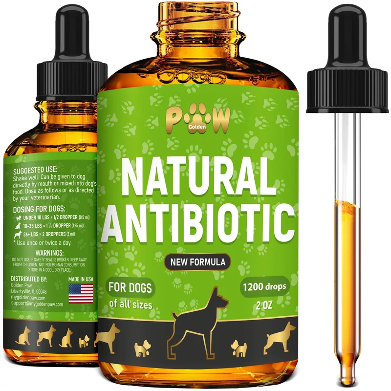 Golden Paw – antibiotiques naturels pour chiens | infections, toux et dents | ITU & allergies | Bio | 60 ml