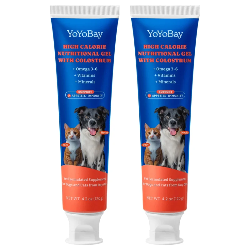 YoYoBay 2-pack Gel Colostrum Nutritionnel pour Chiens et Chats – Stimule l'Appétit et Soutien l'Énergie